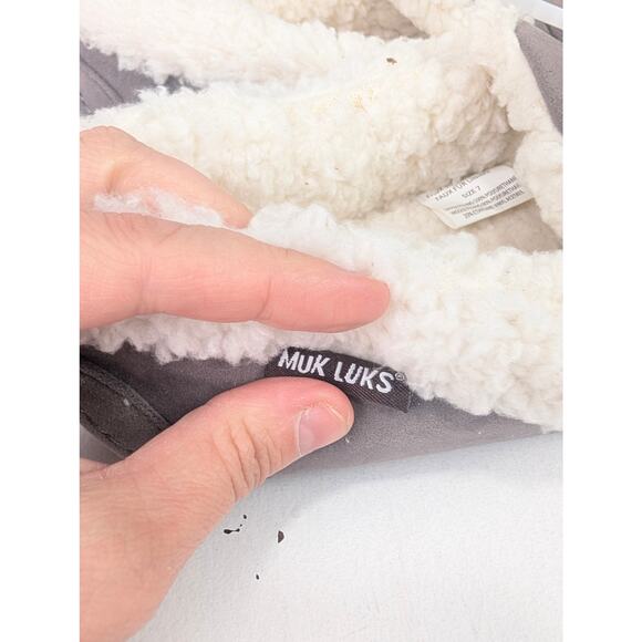 Mukluks Womens 7 Jayluh Suede & Faux Fur Lining Moccasin Slipper - Purplish Gray - Picture 3 of 7